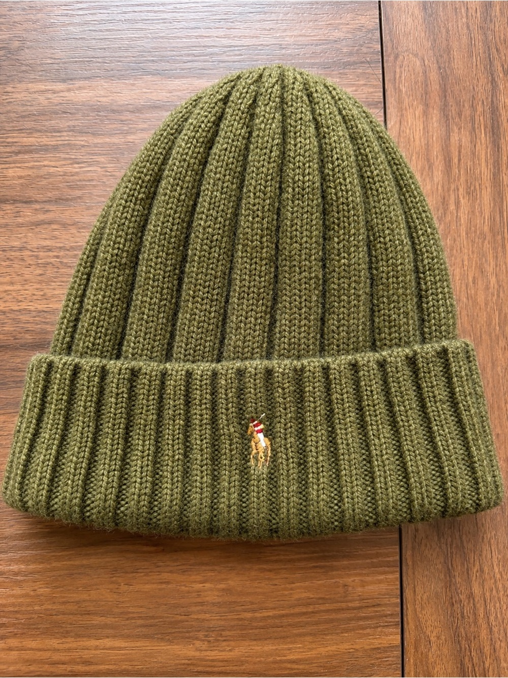 Polo by Ralph Lauren Olive Ribbed Knit Beanie